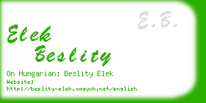 elek beslity business card